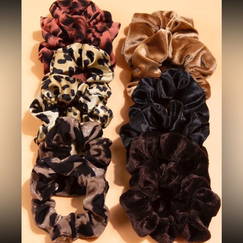 3for$20 HUGE DEAL 12pc  Women  Leopard Print Fabric Scrunchies Ponytail Holder